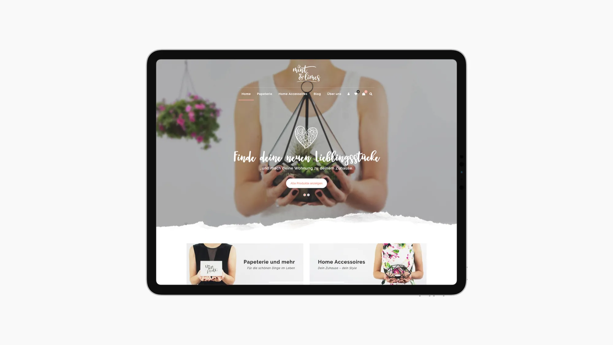 Mint & Limes: An online shop for stationery and home accessories.