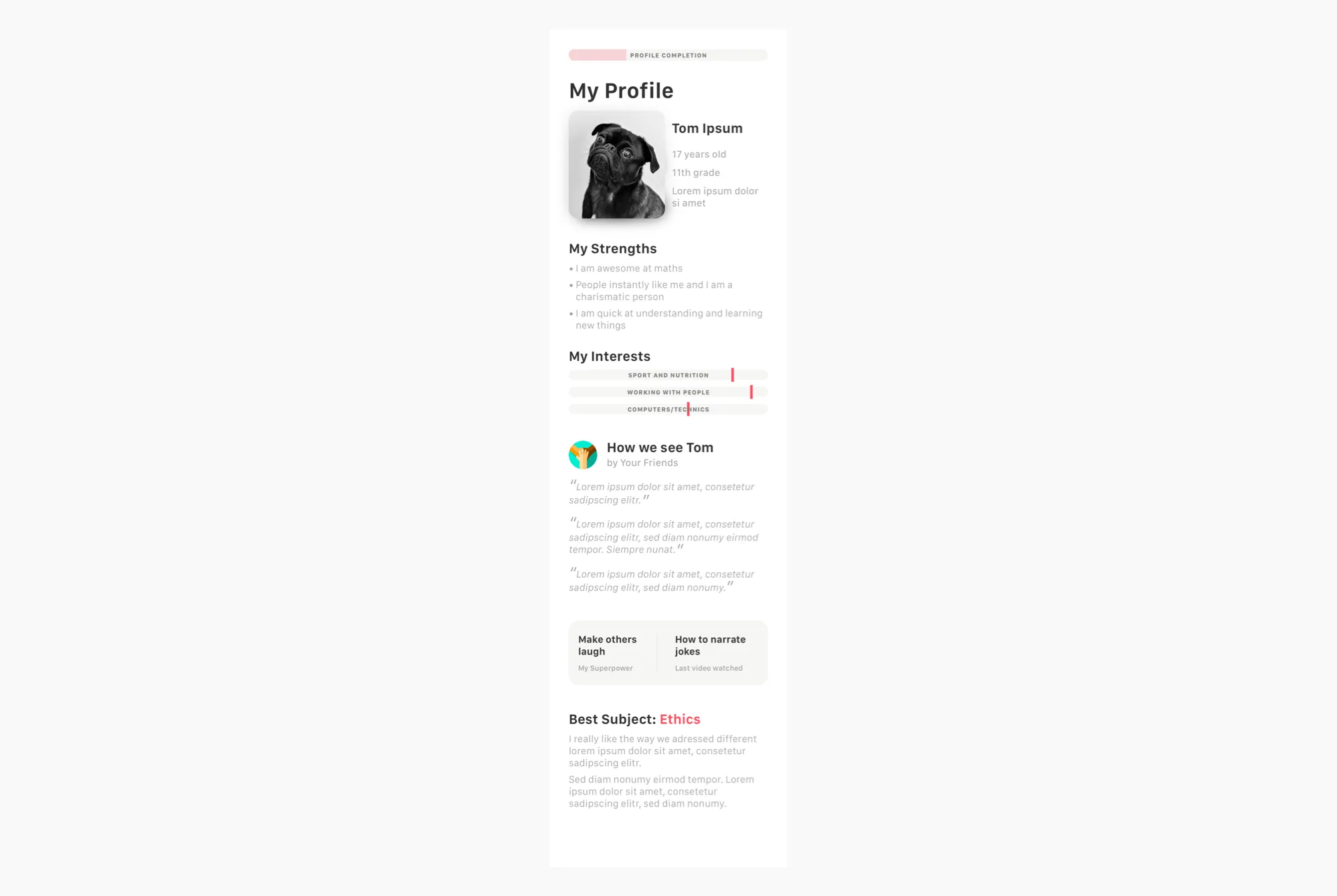 FindMyself, screen 2